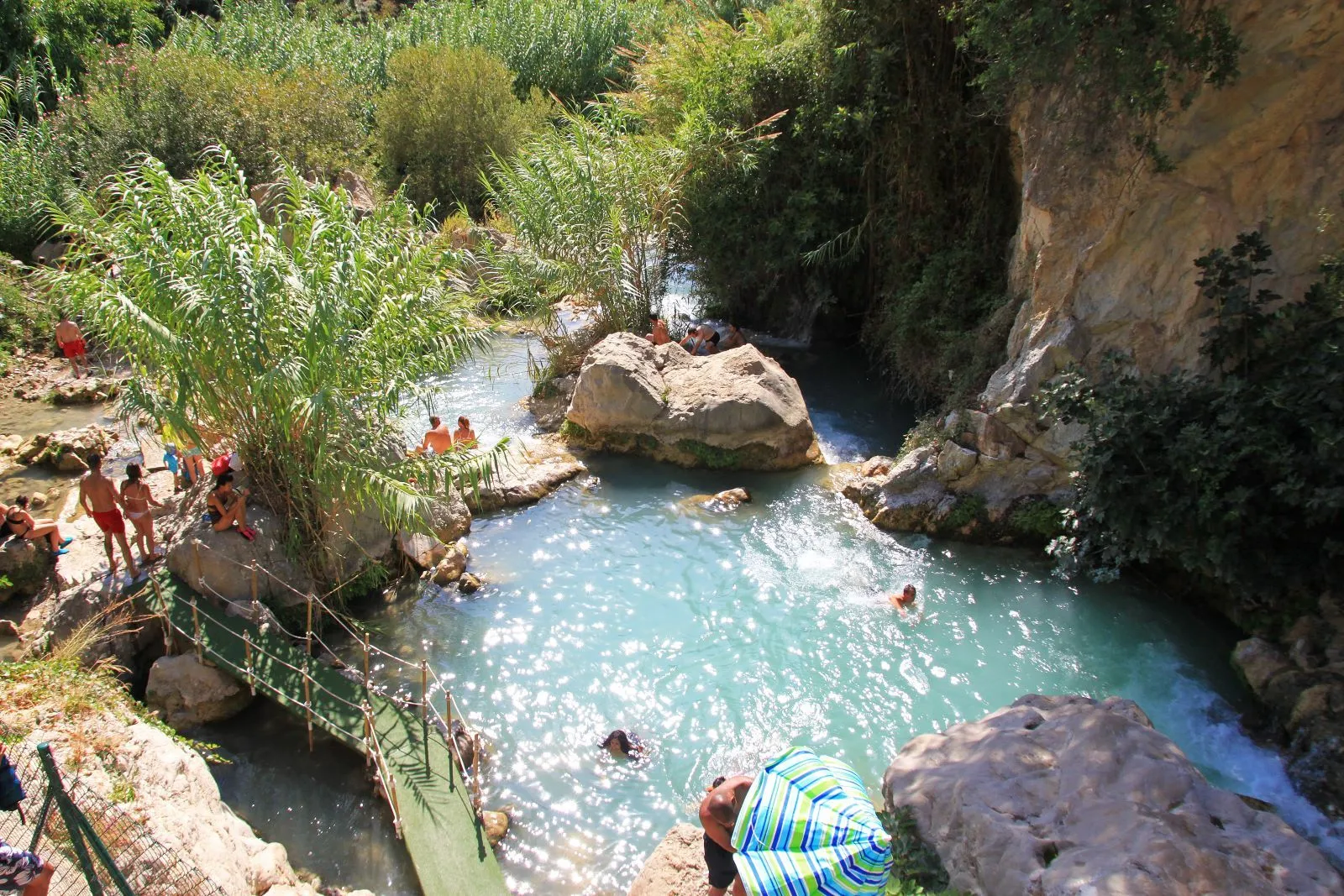 Zwemmen bij de watervallen van l'Algar
